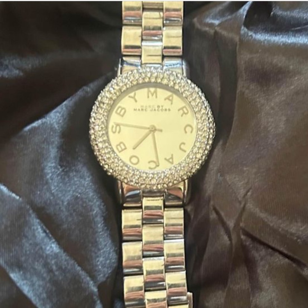 Marc by Marc Jacob Marci Silver Swarovski Crystal Watch MBM3190
